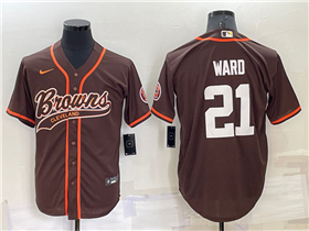 Cleveland Browns #21 Denzel Ward Brown Baseball Cool Base Jersey