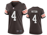 Cleveland Browns #4 Deshaun Watson Women's Brown Vapor Limited Jersey