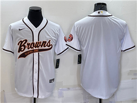 Cleveland Browns White Baseball Cool Base Team Jersey