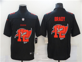 Tampa Bay Buccaneers #12 Tom Brady Black Shadow Logo Limited Jersey