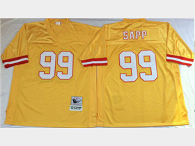 Tampa Bay Buccaneers #99 Warren Sapp 1995 Throwback Orange Jersey