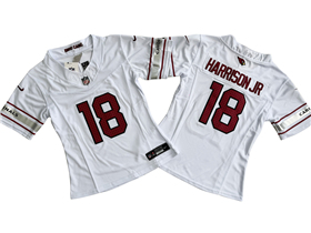 Arizona Cardinals #18 Marvin Harrison Jr. Women's White Vapor F.U.S.E. Limited Jersey