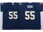 San Diego Chargers #55 Junior Seau Throwback Navy Blue Jersey