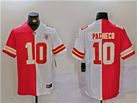 Kansas City Chiefs #10 Isaih Pacheco Red/White Split Vapor Limited Jersey