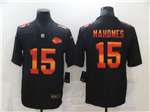 Kansas City Chiefs #15 Patrick Mahomes Black Colorful Fashion Limited Jersey