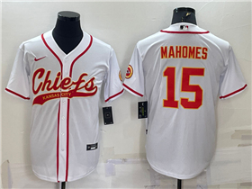 Kansas City Chiefs #15 Patrick Mahomes White Baseball Cool Base Jersey