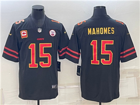 Kansas City Chiefs #15 Patrick Mahomes Black Gold Vapor Limited Jersey