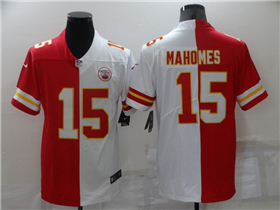 Kansas City Chiefs #15 Patrick Mahomes Red/White Split Vapor Limited Jersey