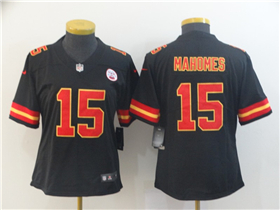 Kansas City Chiefs #15 Patrick Mahomes Women's Black Vapor Limited Jersey