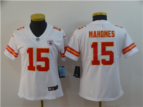 Kansas City Chiefs #15 Patrick Mahomes Women's White Vapor Limited Jersey