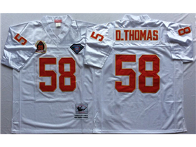 Kansas City Chiefs #58 Derrick Thomas Throwback White Jersey