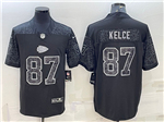 Kansas City Chiefs #87 Travis Kelce Black RFLCTV Limited Jersey