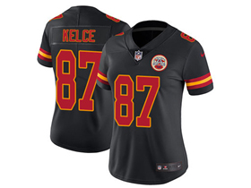 Kansas City Chiefs #87 Travis Kelce Women's Black Vapor Limited Jersey