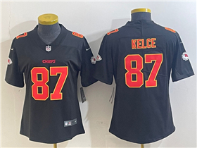 Kansas City Chiefs #87 Travis Kelce Women's Black Fashion Limited Jersey