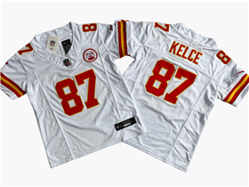 Kansas City Chiefs #87 Travis Kelce Youth White Vapor F.U.S.E. Limited Jersey