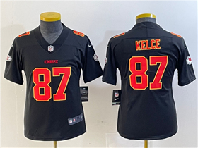 Kansas City Chiefs #87 Travis Kelce Youth Black Fashion Limited Jersey