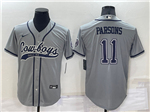 Dallas Cowboys #11 Micah Parsons Gray Baseball Cool Base Jersey