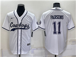 Dallas Cowboys #11 Micah Parsons White Baseball Cool Base Jersey