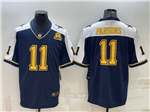 Dallas Cowboys #11 Micah Parsons Thanksgiving Blue Gold Vapor Limited Jersey