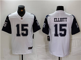 Dallas Cowboys #15 Ezekiel Elliott Alternate White Vapor Limited Jersey