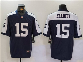 Dallas Cowboys #15 Ezekiel Elliott Thanksgiving Blue Vapor Limited Jersey