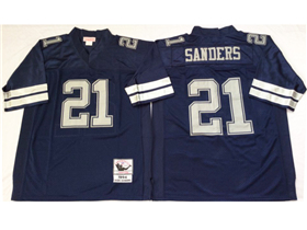 Dallas Cowboys #21 Deion Sanders 1994 Throwback Navy Blue Jersey