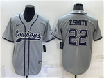 Dallas Cowboys #22 Emmitt Smith Gray Baseball Cool Base Jersey