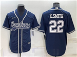 Dallas Cowboys #22 Emmitt Smith Navy Baseball Cool Base Jersey