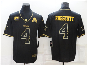 Dallas Cowboys #4 Dak Prescott Black Gold Vapor Limited Jersey