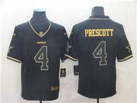 Dallas Cowboys #4 Dak Prescott Black Gold Vapor Limited Jersey