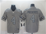 Dallas Cowboys #4 Dak Prescott Gray Gridiron Gray Limited Jersey