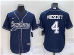 Dallas Cowboys #4 Dak Prescott Navy Baseball Cool Base Jersey