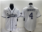 Dallas Cowboys #4 Dak Prescott White Baseball Cool Base Jersey