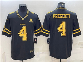 Dallas Cowboys #4 Dak Prescott Black Gold Vapor Limited Jersey