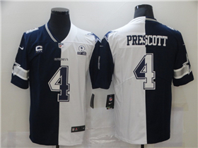 Dallas Cowboys #4 Dak Prescott Split Blue/White Limited Jersey