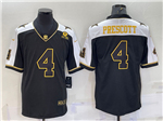 Dallas Cowboys #4 Dak Prescott Thanksgiving Black Gold Vapor Limited Jersey