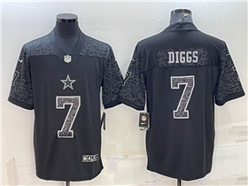 Dallas Cowboys #7 Trevon Diggs Black RFLCTV Limited Jersey