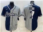 Dallas Cowboys #7 Trevon Diggs Split Navy/Gray Baseball Cool Base Jersey