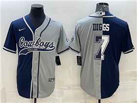 Dallas Cowboys #7 Trevon Diggs Split Navy/Gray Baseball Cool Base Jersey