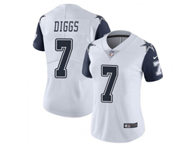 Dallas Cowboys #7 Trevon Diggs Women's White Alternate Vapor Limited Jersey