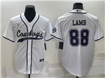 Dallas Cowboys #88 CeeDee Lamb White Baseball Cool Base Jersey