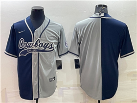 Dallas Cowboys Split Navy/Gray Baseball Cool Base Team Jersey