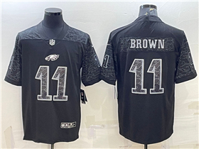 Philadelphia Eagles #11 A.J. Brown Black RFLCTV Limited Jersey