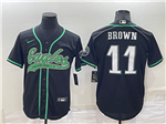 Philadelphia Eagles #11 A.J. Brown Black Baseball Cool Base Jersey