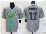 Philadelphia Eagles #11 A.J. Brown Gray Baseball Cool Base Jersey