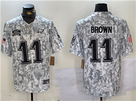 Philadelphia Eagles #11 A.J. Brown Arctic Camo 2024 Salute To Service Limited Jersey