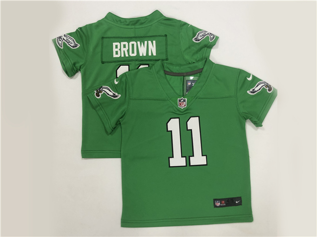 Philadelphia Eagles #11 A.J. Brown Toddler Kelly Green Vapor Limited ...