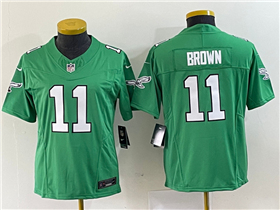 Philadelphia Eagles #11 A.J. Brown Women's Kelly Green Vapor F.U.S.E. Limited Jersey