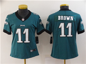 Philadelphia Eagles #11 A.J. Brown Women's Green Vapor Limited Jersey