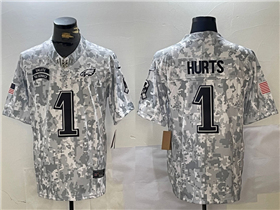 Philadelphia Eagles #1 Jalen Hurts Arctic Camo 2024 Salute To Service Limited Jersey